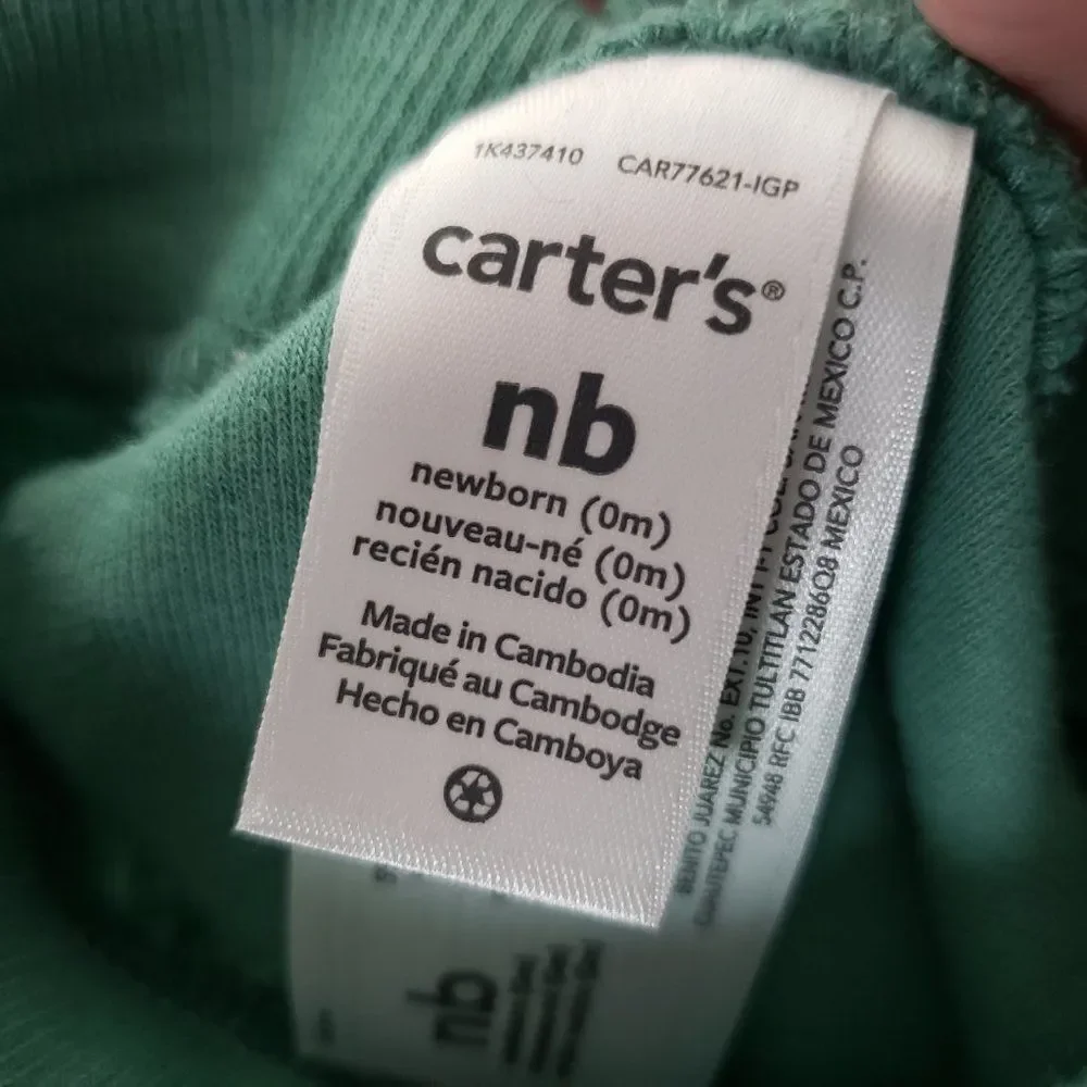NEW Carters Newborn Baby Boy Shorts 2 Pairs New Blue White Striped Green